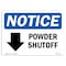 Signmission OSHA Notice Sign, 7" Height, Aluminum, Power Shutoff (Down Arrow) Sign With Symbol, Landscape OS-NS-A-710-L-17744 - alternate 1